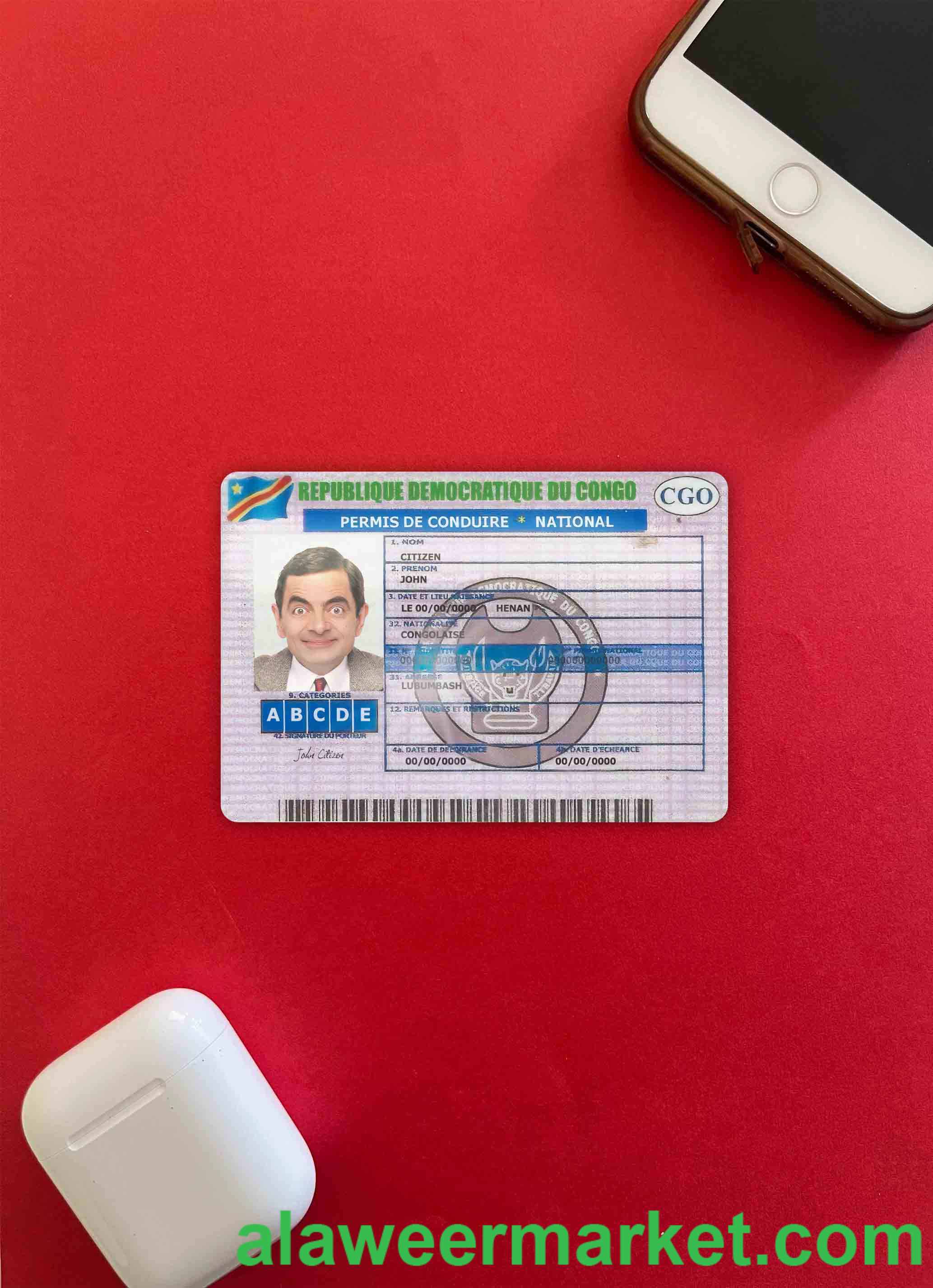 Congo driving license version 2 photolook FRONT